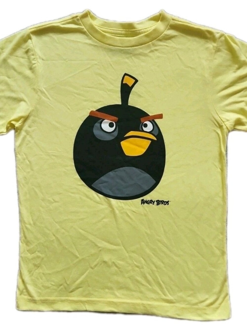 Old Navy Yellow Angry Birds Terence Graphic Kids Size Medium Tee